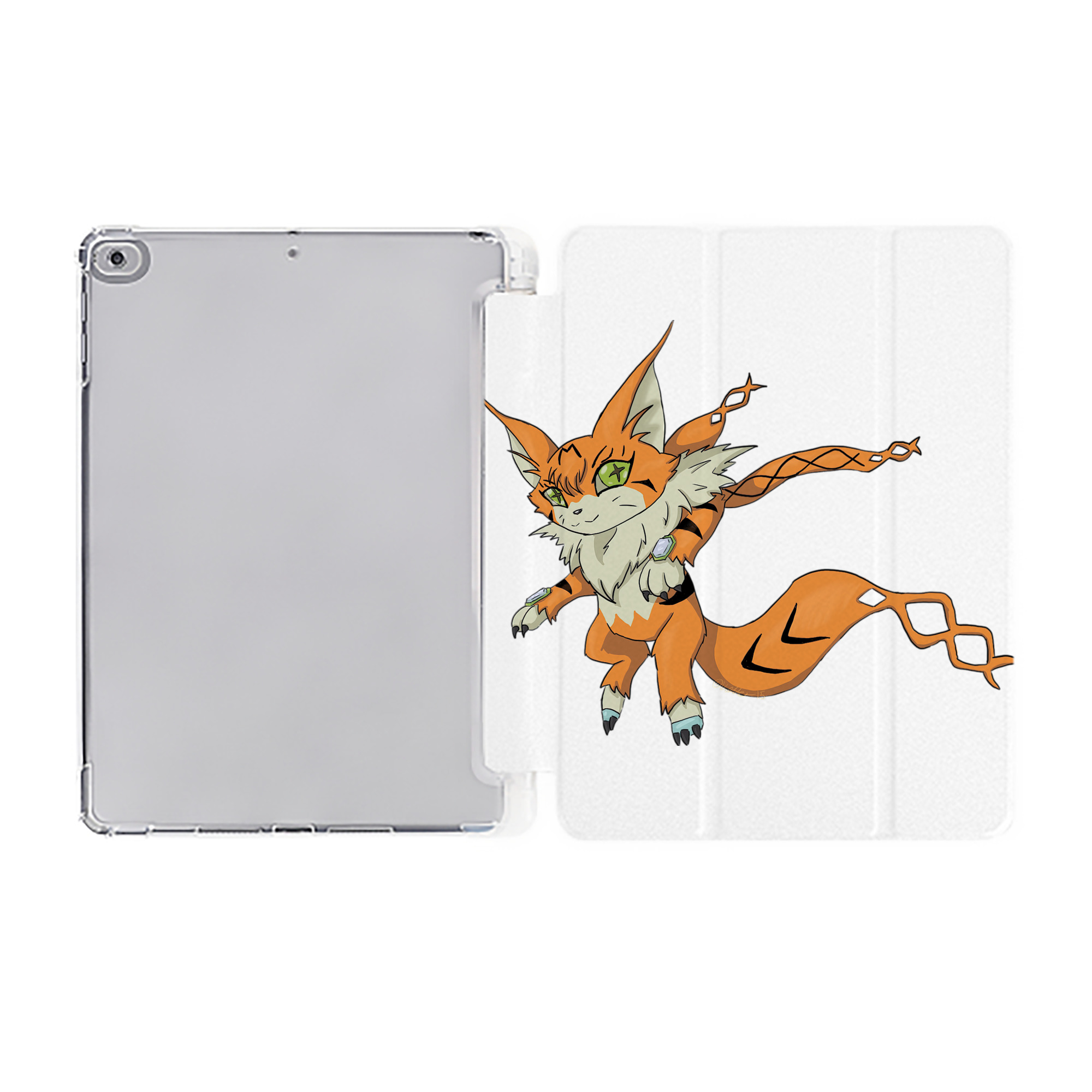 （画像用） Digimon デジタルモンスター/デジモン IPad ケース ペン収納付き 三つ折りスタンド PUレザー×シリコン 対応機種9.5/10.5/10.9インチ